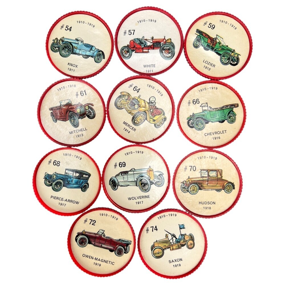 Jell-O Hostess Picture Wheel Cars Automobiles 11pc Random Bundle 1910s Red